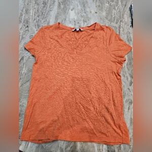 Liverpool Los Angeles V-Neck Slub Tee Orange Twist Women’s Medium